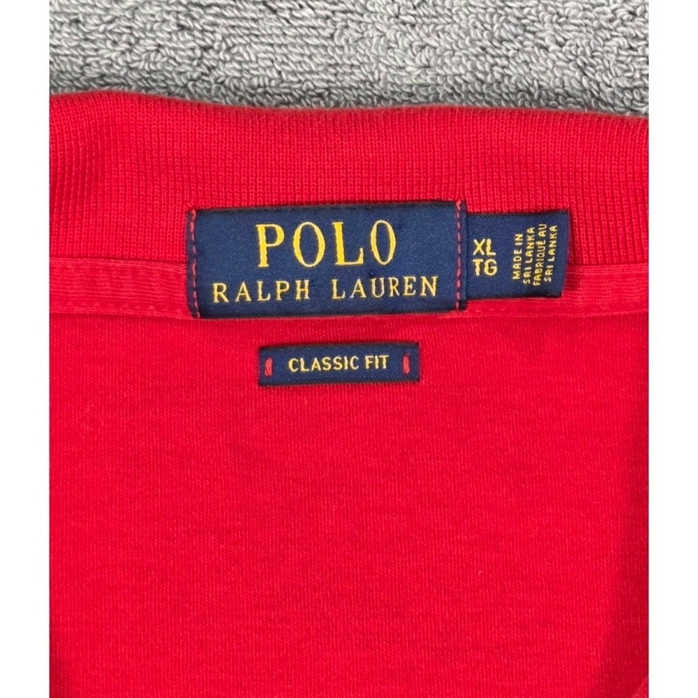 Polo Ralph Lauren Polo Shirt Mens XL Red Excellent Classic Fit Short Sleeve Logo - Picture 4 of 13